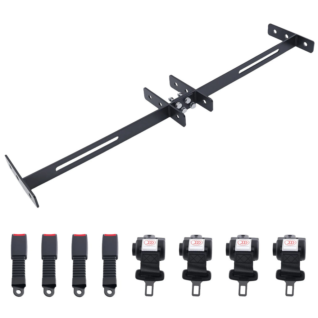 Set of 4 Retractable Golf Cart Seat Belts & Bracket Kit for EZGO, Yamaha, Club Car