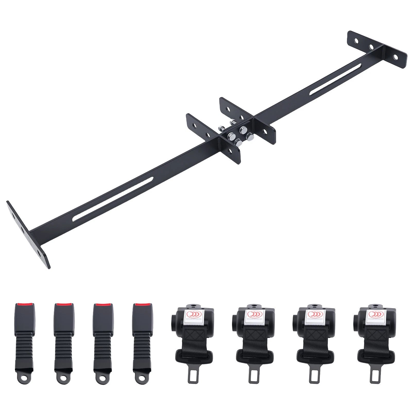 Set of 4 Retractable Golf Cart Seat Belts & Bracket Kit for EZGO, Yamaha, Club Car