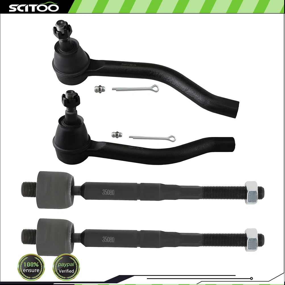 Set of 4 Inner Outer Tie Rod Ends for Nissan Altima Maxima (2013–2019)