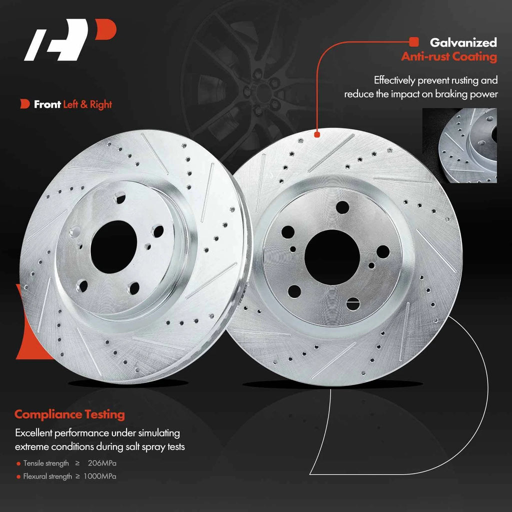 Front Drilled Brake Rotors Pads & Calipers for Toyota RAV4 Matrix (2019â2019)