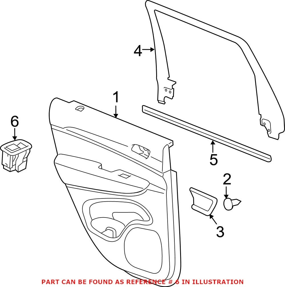 Rear Door Window Switch for Dodge Durango (2011–2023) 68085690AC