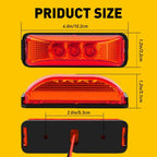 3X 4" Amber Red LED Side Marker Light for Truck Trailer (Waterproof)