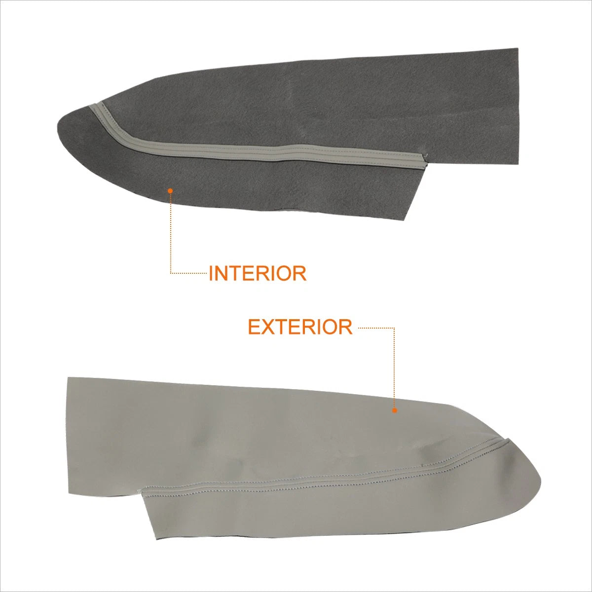 Set of 2 Front Door Armrest Covers for Honda CR-V (2007–2012) Microfiber Leather Grey