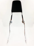 Chrome Backrest Sissy Bar with Leather Pad for Harley Sportster 883 1200 (2004–2023)