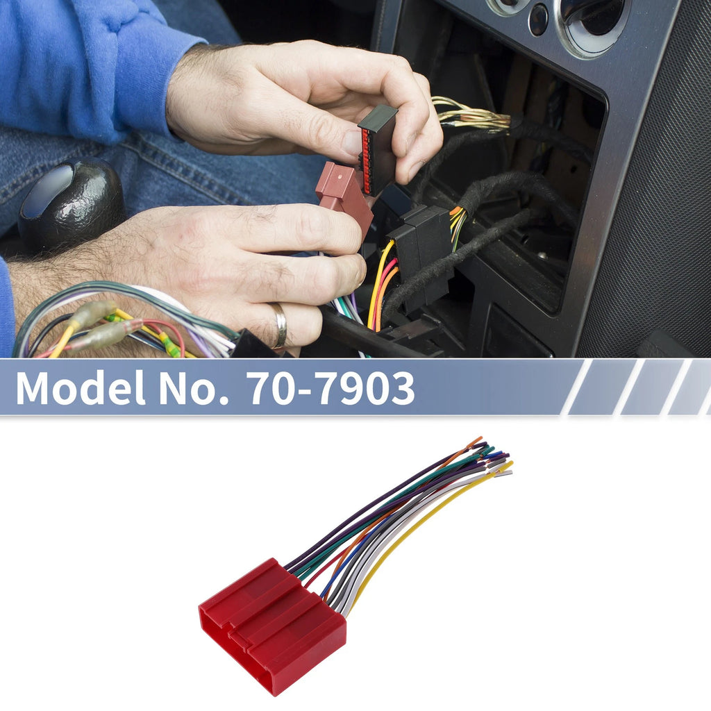 Set of 2 Car Stereo CD Player Wiring Harness 70-7903 for Mazda 2 (2011–2014)