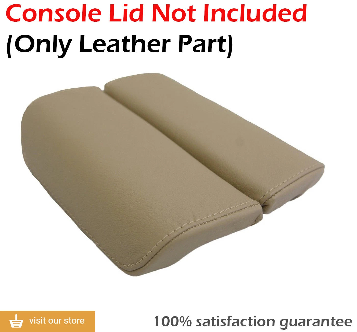 Leather Synthetic Center Console Armrest Cover for Lincoln MKS (2009–2016) Beige