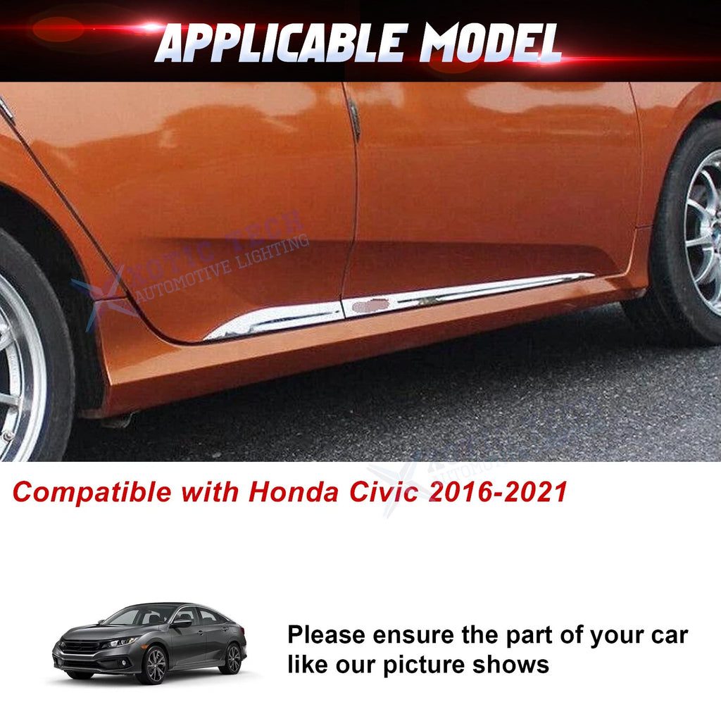 Side Door Skirt Stripe Panel Cover Trim Kit for Honda Civic (2016-2021)