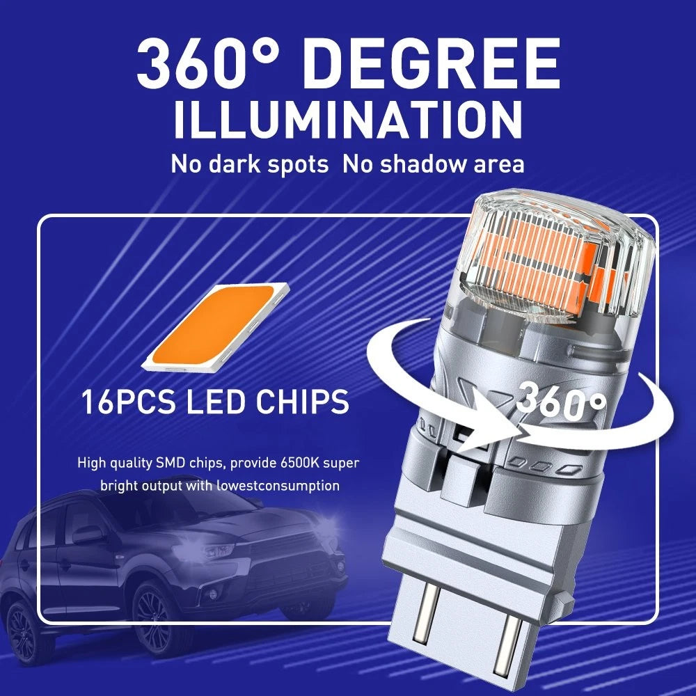 2X 3157 4157 LED Front Turn Signal Blinker Light Bulb Amber for