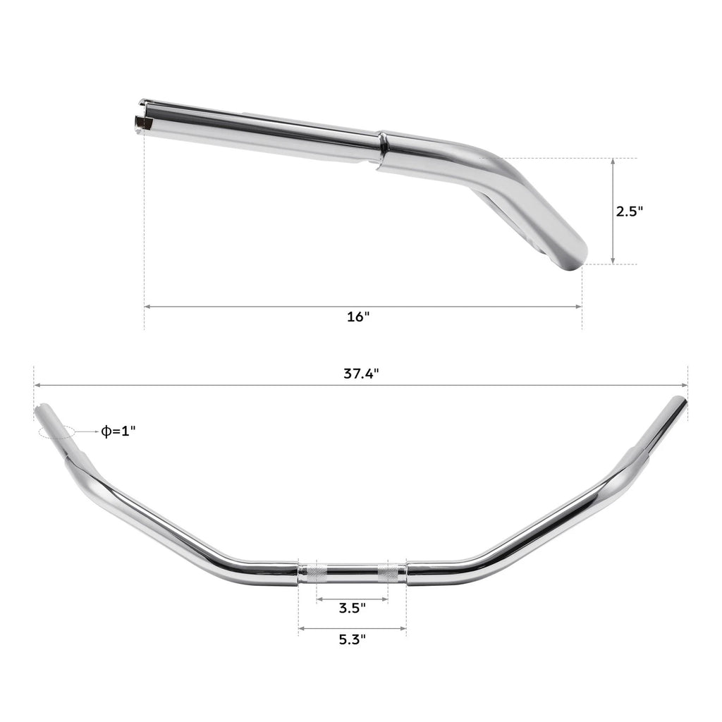 3.5" Rise Handlebar for Harley Sportster XL 883, Softail, Dyna, Road King