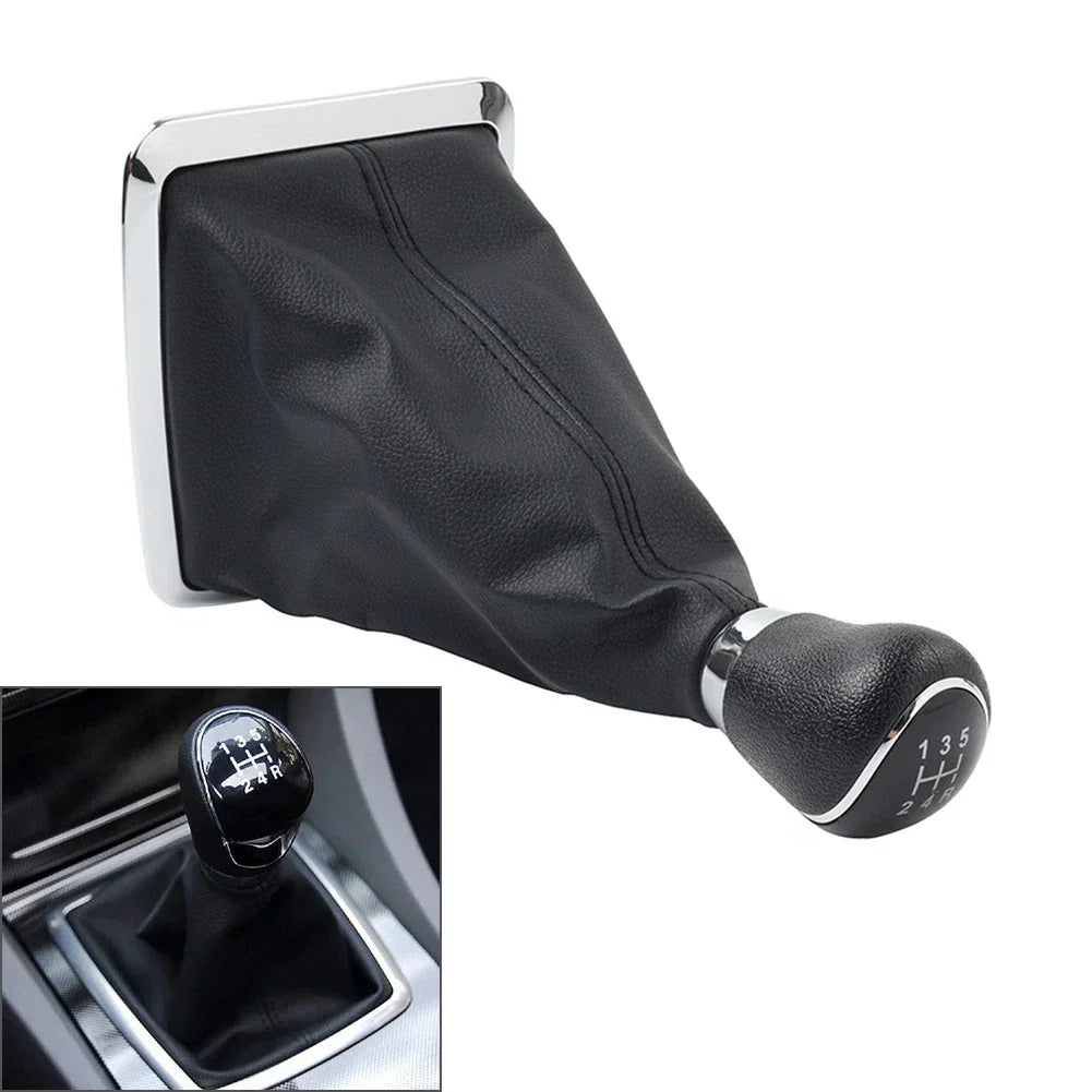 5 x Shift Gear Knob & Leather Dust Boot Cover for Ford Focus Mk2 (2005-2012)