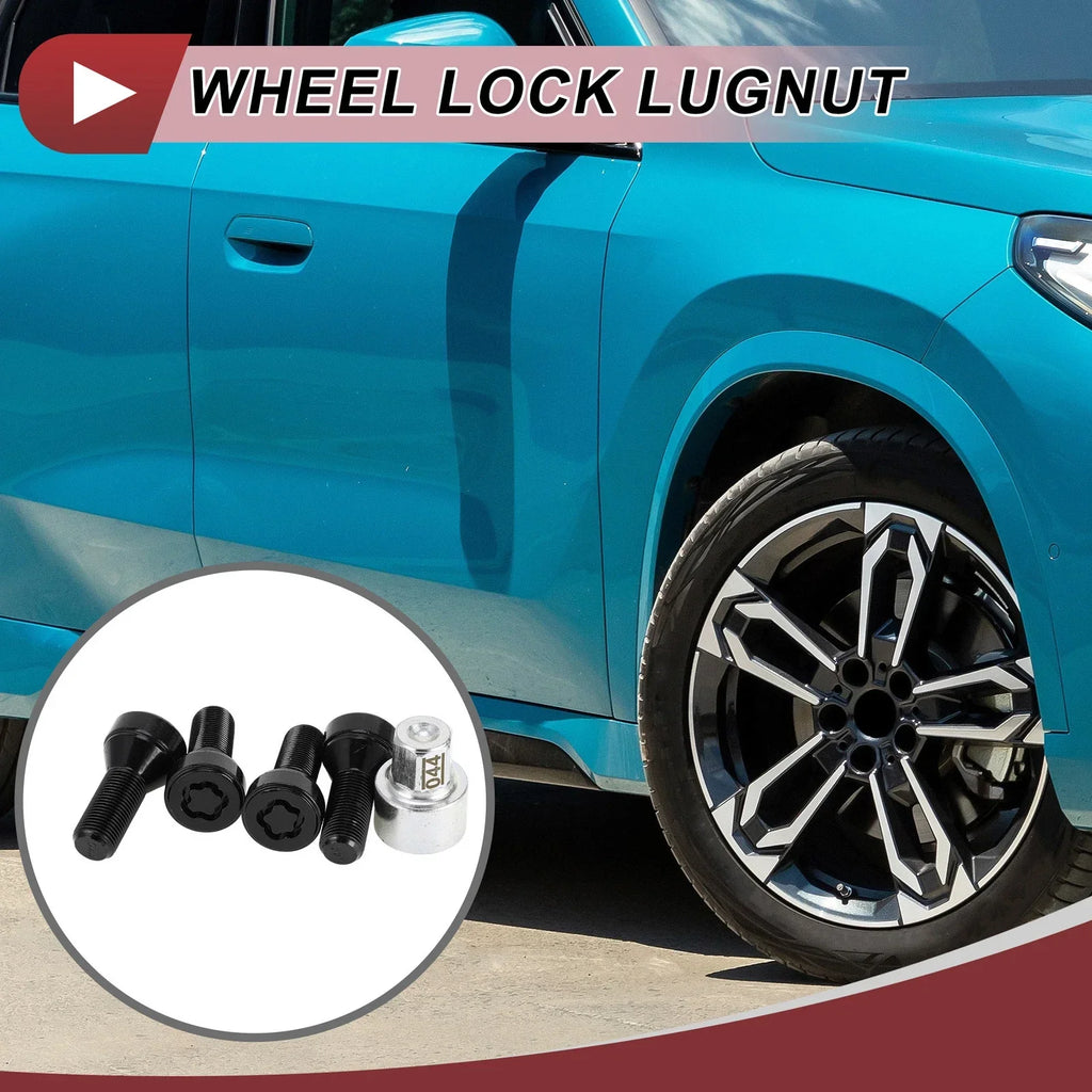 1 Set Wheel Lock Lug Nut Anti-theft Key Socket M14x1.25 Bolt for BMW