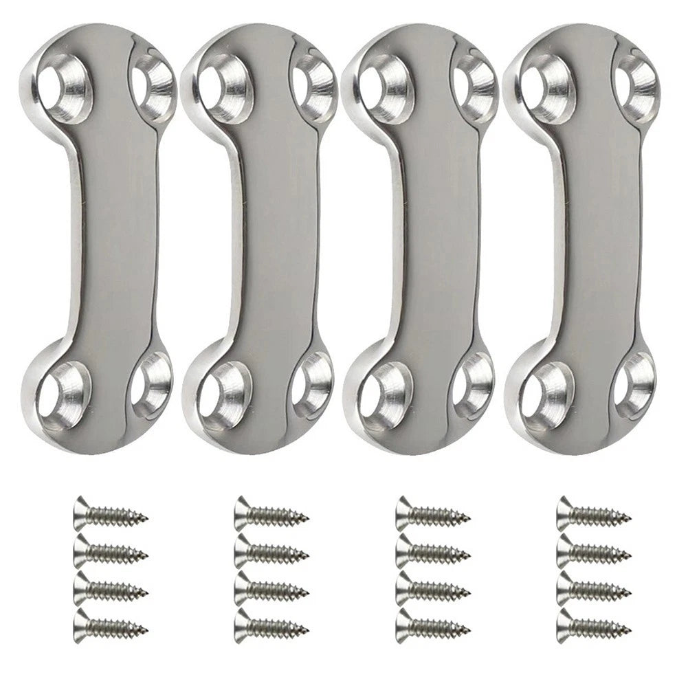 Set of 4 Marine Pad Eye Plates for Sailing (Heavy Duty Stainless Steel)