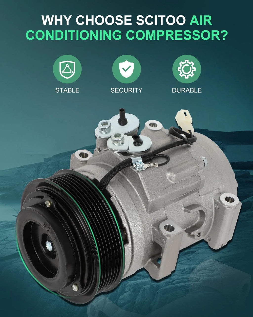 A/C Compressor with Clutch for Toyota Tacoma (2005–2015) 2.7L 4.0L