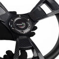 14" Billet Steering Wheel with Black Grip & Carbon Fiber Trim