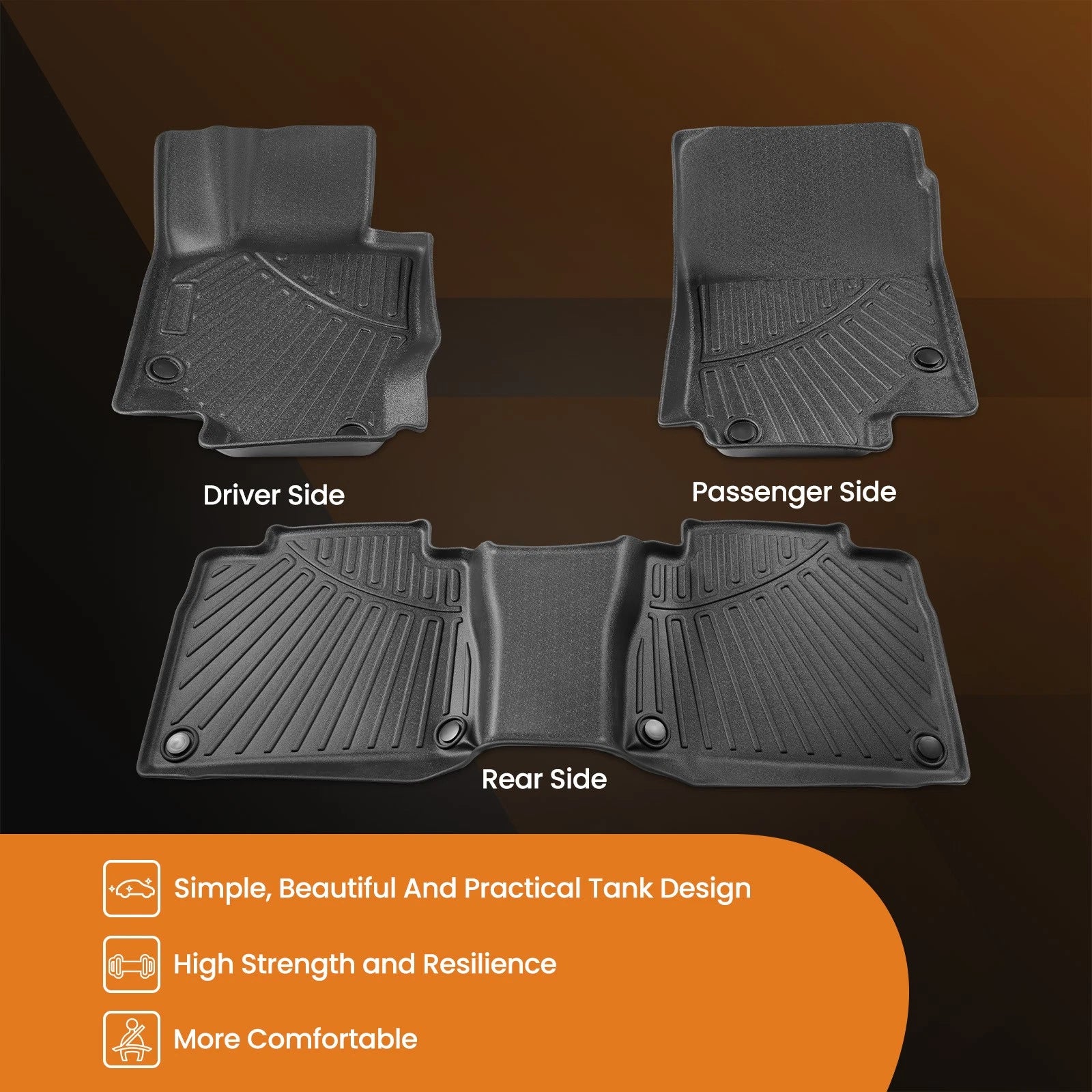 TPE Rubber Floor Mats for Mercedes-Benz GLE (2020–2025)