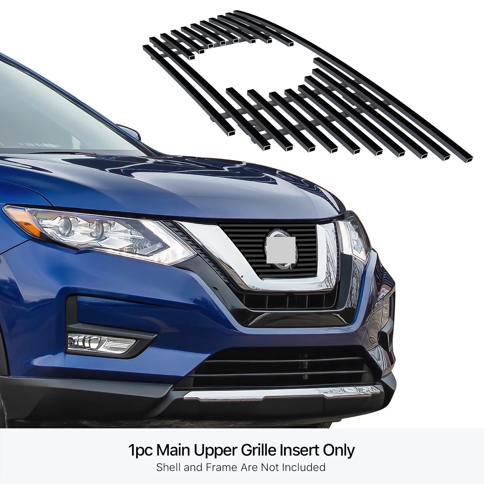 Upper Stainless Steel Black Billet Grille Insert for Nissan Rogue (2017-2020)