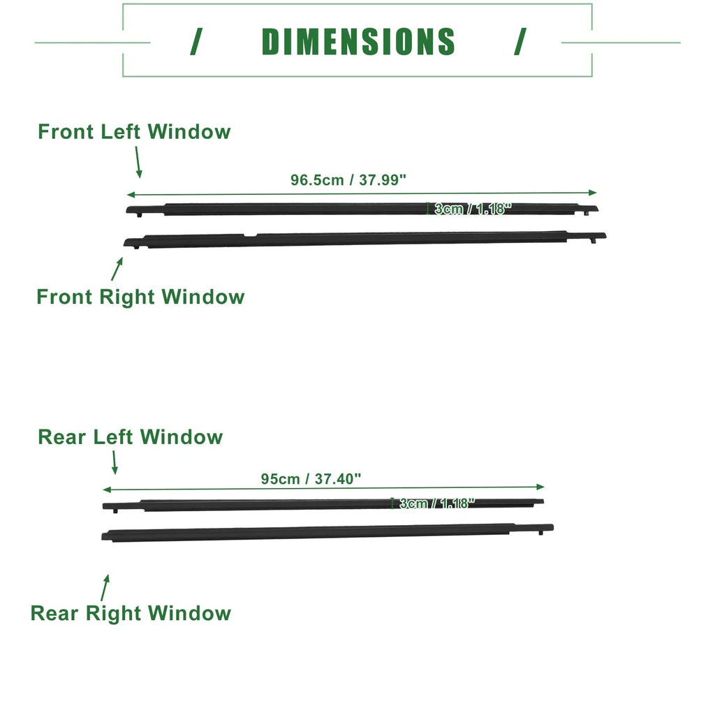 Weatherstrip Window Trim Seal Belt for Toyota (1 Set)