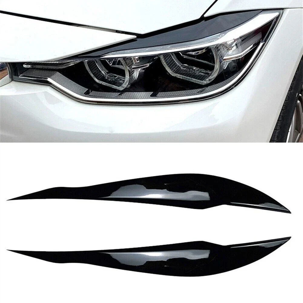 Pair Headlight Cover Black Eyebrow for F30 Saloon (2012–2018)