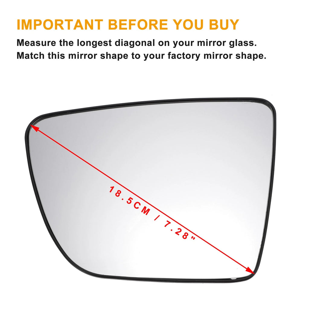 Left Side White Mirror Glass for KIA Venga (2009–2020)