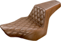 SADDLEMEN Step-Up Seat for FXSB (2013–2017) - Brown, Lattice Stitch 813-27-172BR