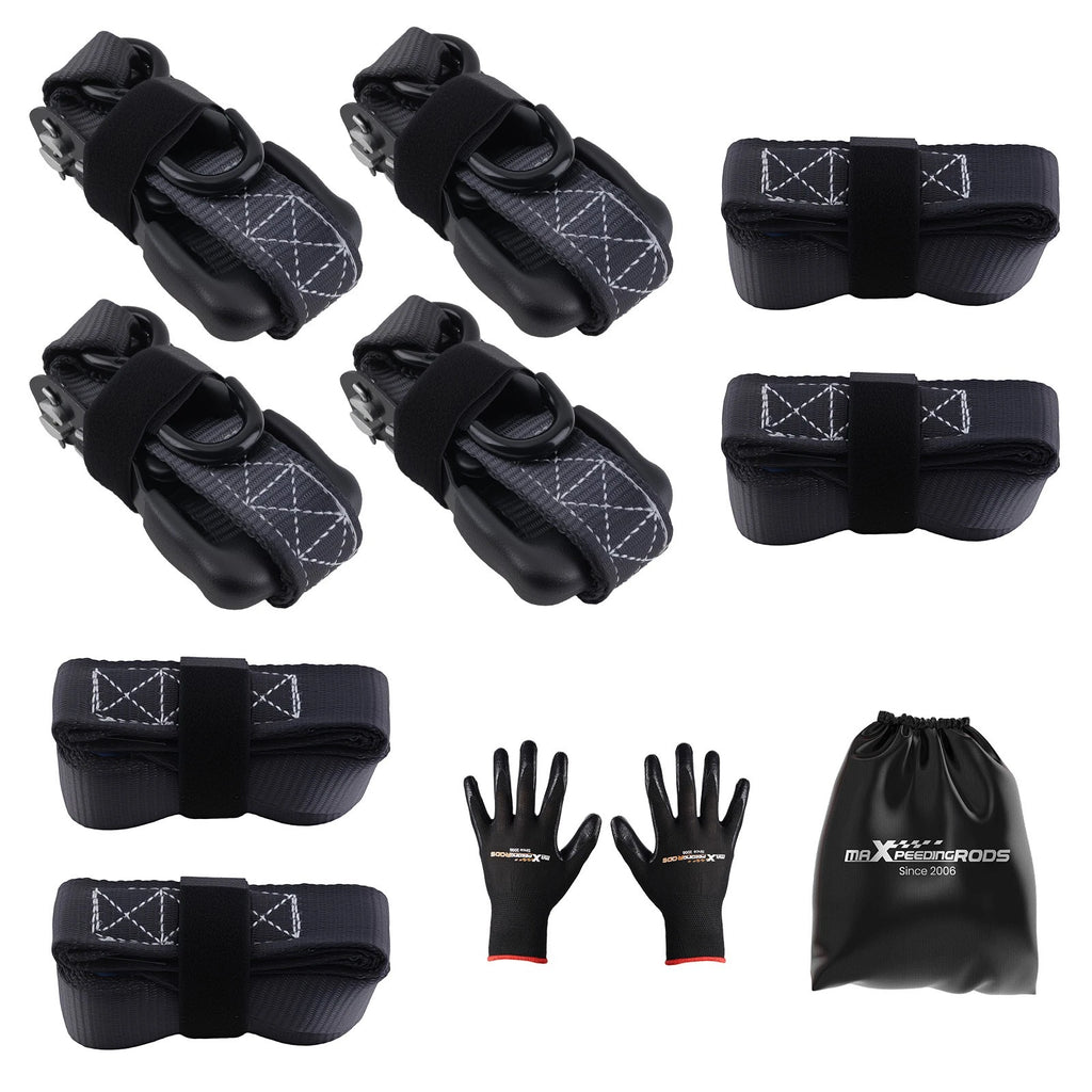 Set of 2 Ratchet Tie Down Straps 1.6in x 8ft for Truck Trailer