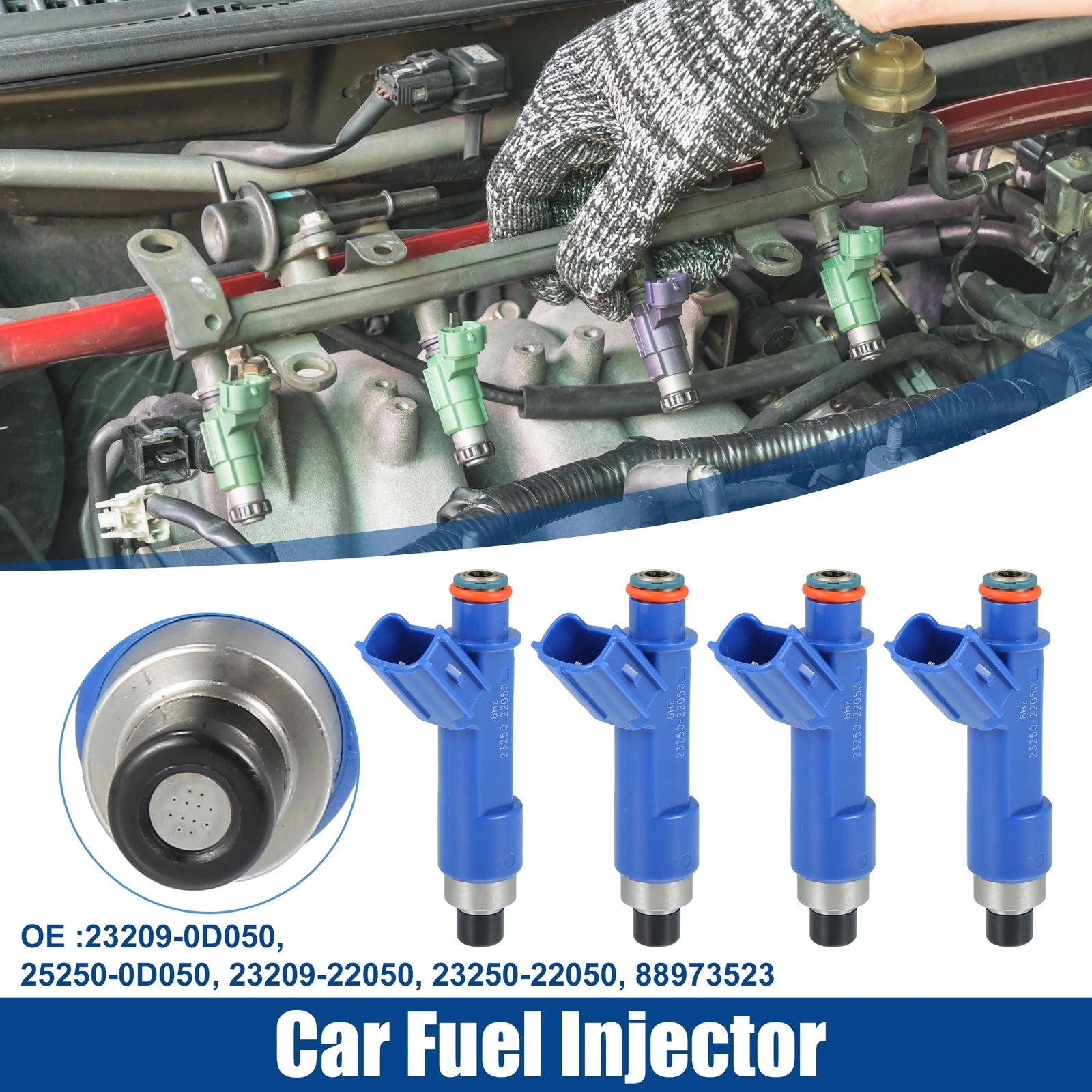 Set of 4 Fuel Injector Nozzles for Toyota Corolla 1.8L (2005–2008) 23209-0D050