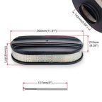 Set of 2 Black Chrome Half Finned Air Cleaners with Washable Filter