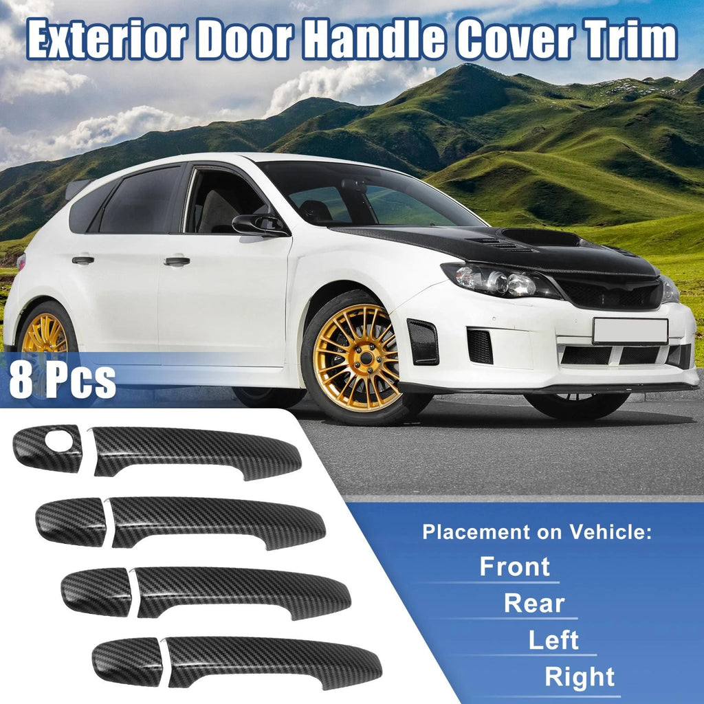 8 Pcs Carbon Fiber Door Handle Cover Trim w/ Key Hole for Subaru WRX STi (2015–2021)