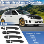 8 Pcs Carbon Fiber Door Handle Cover Trim w/ Key Hole for Subaru WRX STi (2015–2021)