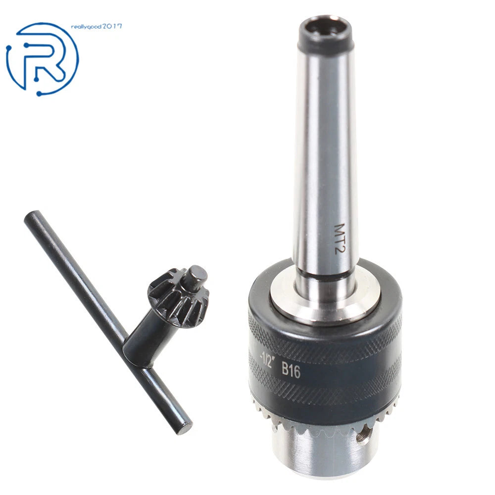 5/64'' to 1/2'' Drill Chuck with MT2 Arbor and Key for Mini Metal Lathe