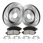 Front Rear Drilled Rotor Brake Pad for Nissan Frontier Xterra Equator (2005–2015)