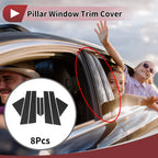 Door Pillar Window Trim for Hyundai Verna 2008-2016 Carbon Fiber Black