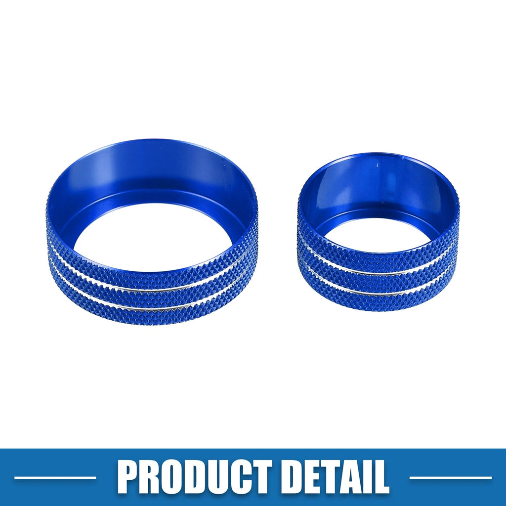 Set of 3 AC Audio Volume Knob Ring Covers for Chevy Malibu (2017–2022) Blue