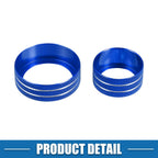 Set of 3 AC Audio Volume Knob Ring Covers for Chevy Malibu (2017–2022) Blue