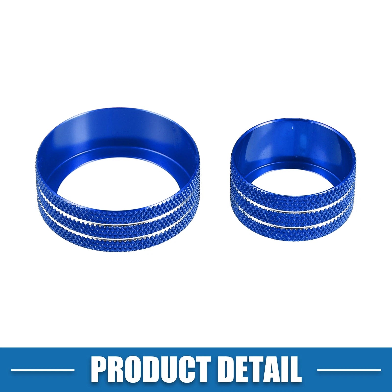 Set of 3 AC Audio Volume Knob Ring Covers for Chevy Malibu (2017–2022) Blue