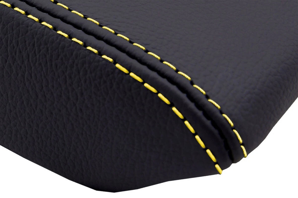 Leather Console Lid Armrest Cover for Acura Integra (1994–2001) Yellow Stitch