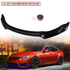 Front Bumper Lip Sport CS Style Glossy Black for BMW M3 M4 (2015–2020)