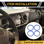 Set of 4 AC Vent Dashboard Decoration Rings for Toyota Tacoma (2016–2023) Blue