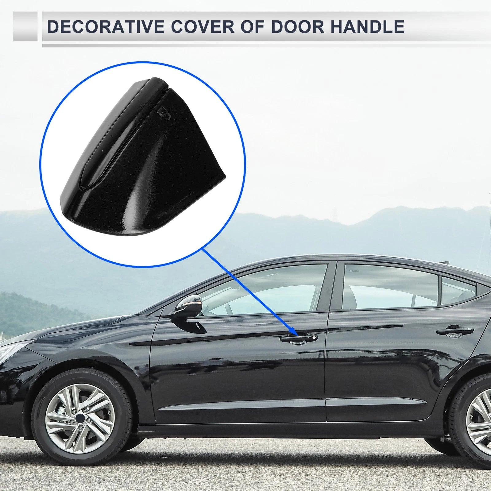 Front Left Door Handle Protector for Ford Mondeo Edge Taurus (2013–2020) Black