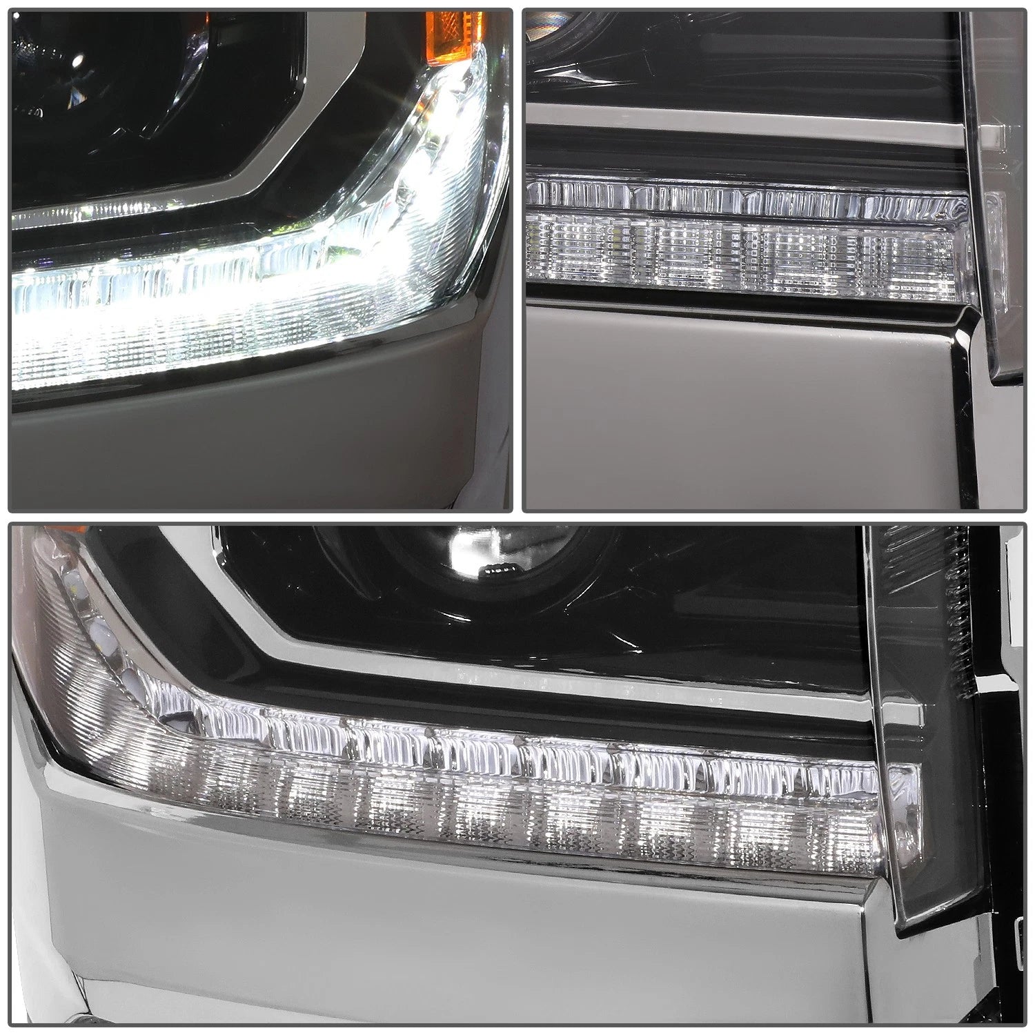 Right Side LED DRL Projector Headlight Lamp for Chevy Silverado GMC Sierra (2016–2019)