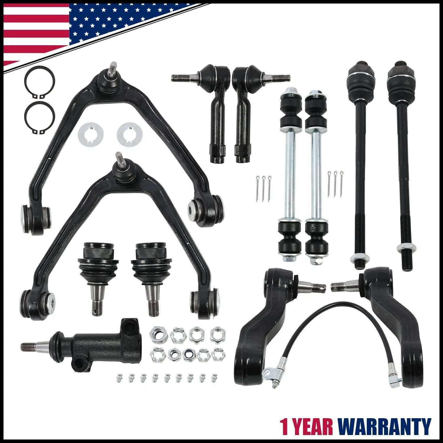 13pcs Front Upper Control Arms Tie Rods Idler Arm Kit for Chevy Silverado 1500 (2007–2018)