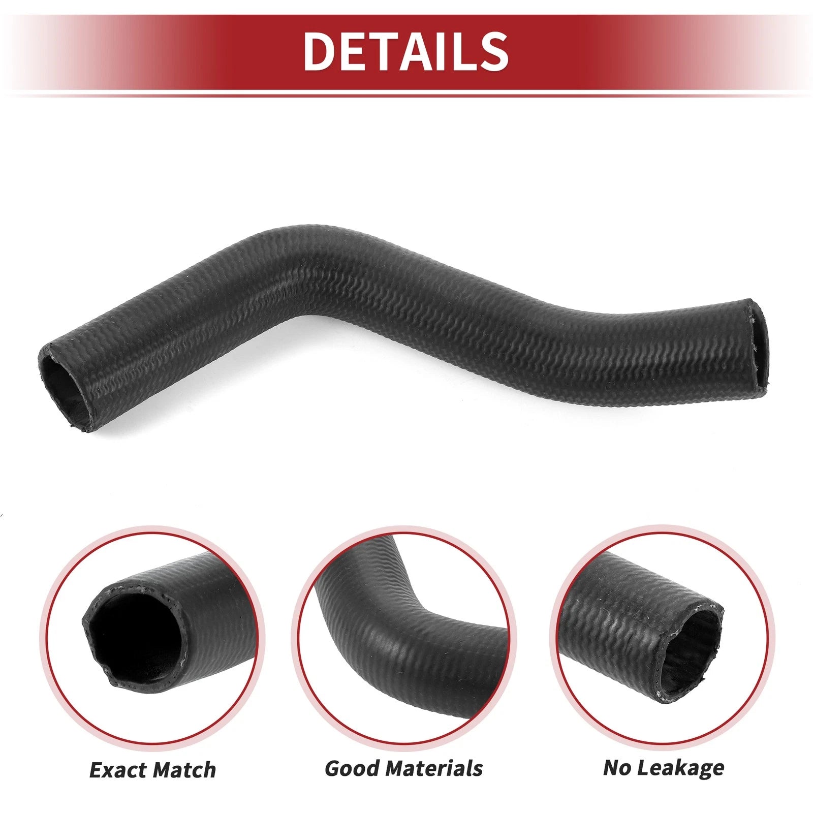 Radiator Hose for Honda Civic 1.7L (2001–2005) No. 19502PLC000 Rubber Black