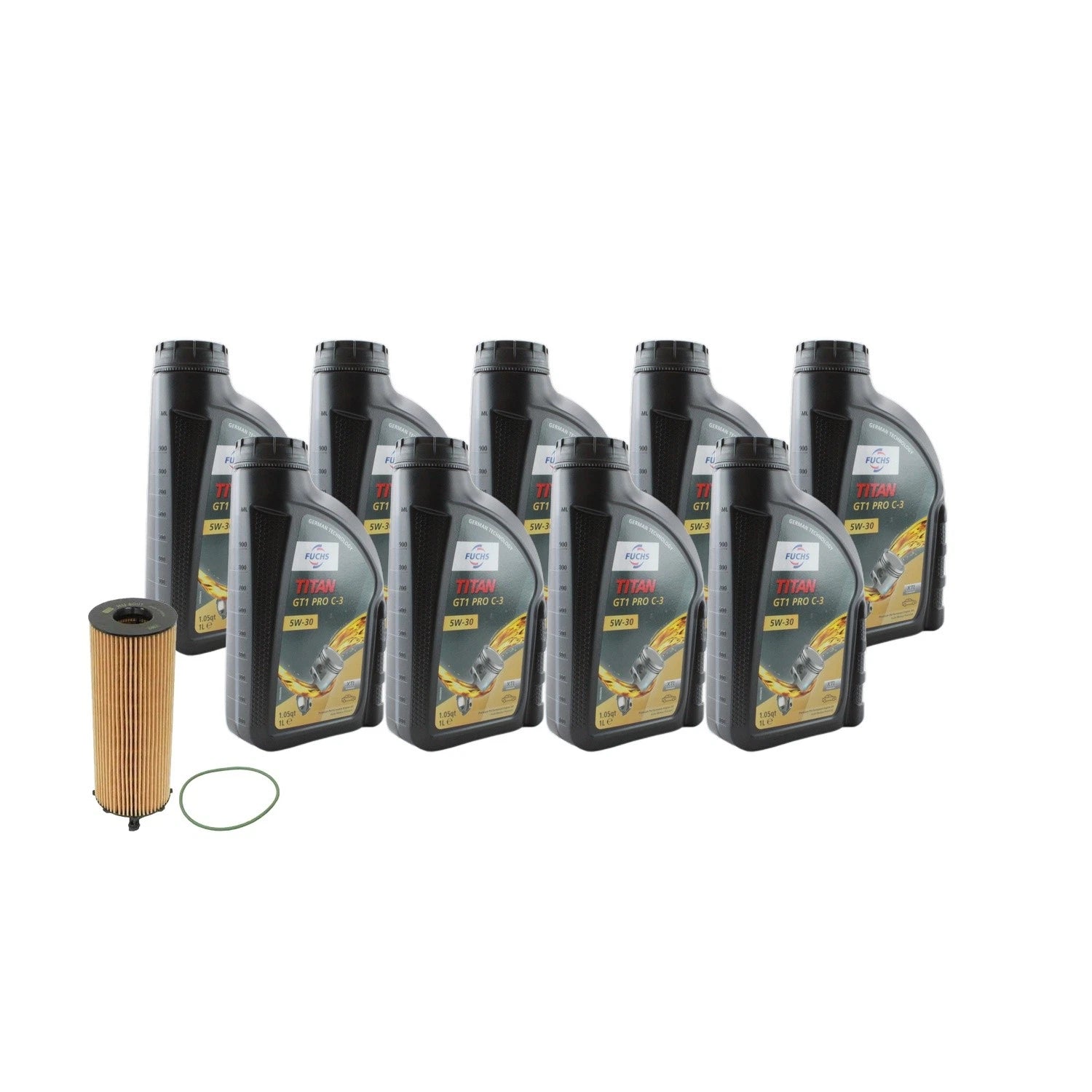 Engine Oil Change Kit 9L Fuchs TITAN GT1 PRO C-3 5W30 for Q7 Touareg (2007–2018)