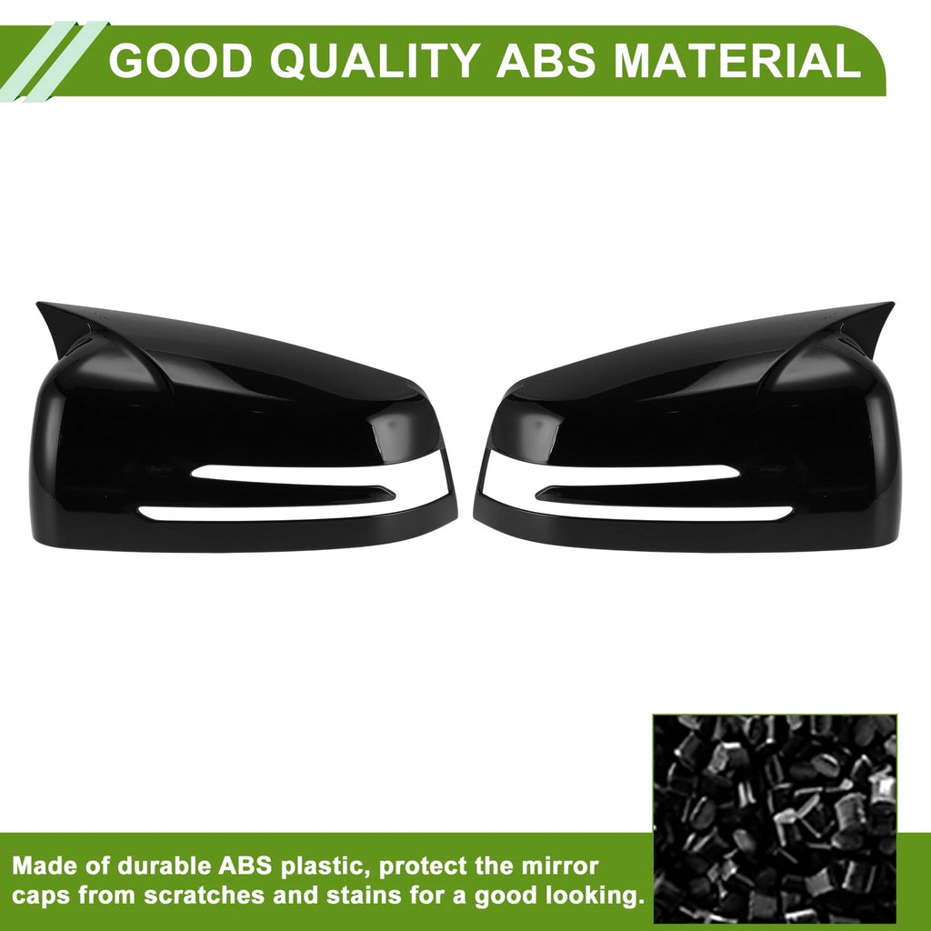 1 Pair Mirror Cover Cap for Mercedes-Benz A-Class W176 (2013–2018) Gloss Black