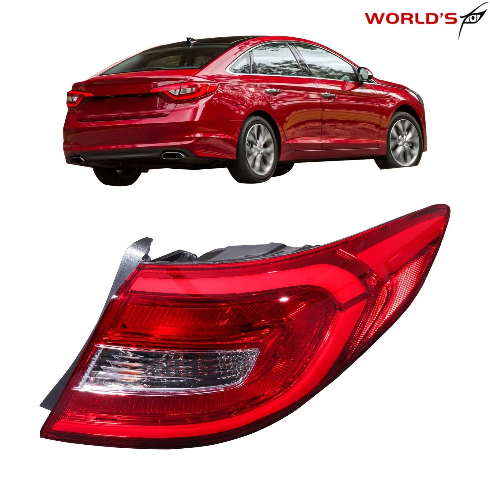 Rear Outer Right Tail Light for Hyundai Sonata (2015–2017) Halogen