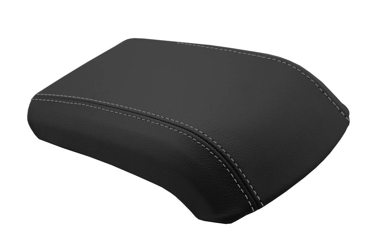 Leather Console Lid Armrest Cover for Ford Escape (2013–2016) Gray Stitch