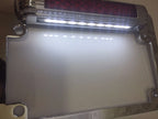 Chrome Motorcycle License Plate Frame Replacement with LED Third Brake Light for