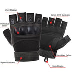 Tactical Fingerless Gloves with Knuckle Protection for Military Training
