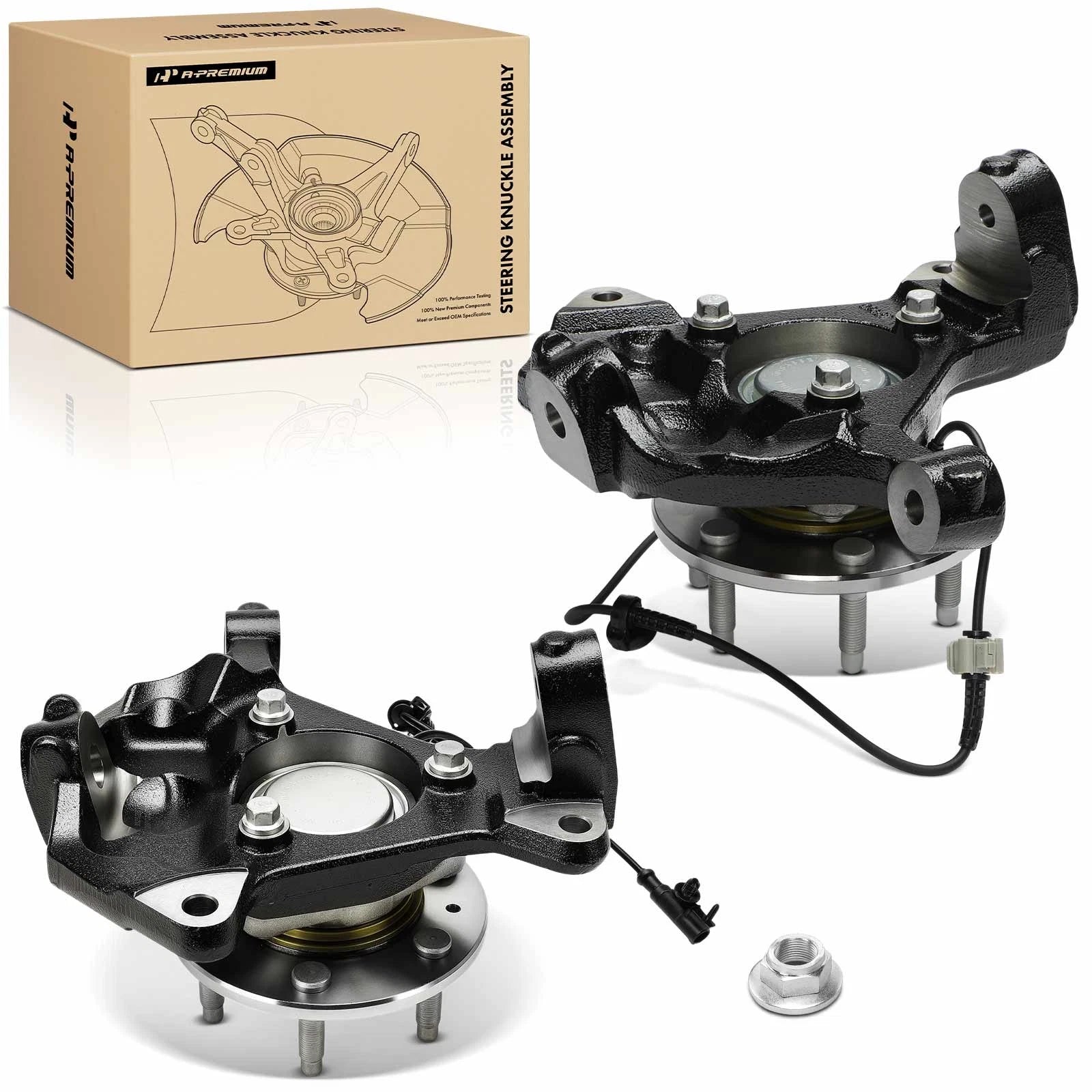 Front Steering Knuckle & Hub Bearing for Chevy Silverado GMC Sierra 
