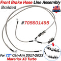 Braided Front Brake Hose Line Kit for Can-Am Maverick X3 Turbo (2017–2023)
